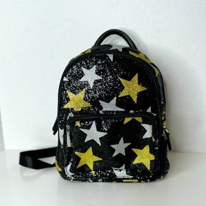 BARI LYNN Black star medium size Backpack